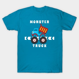 Vector illustration of monster truck with cartoon style. T-Shirt